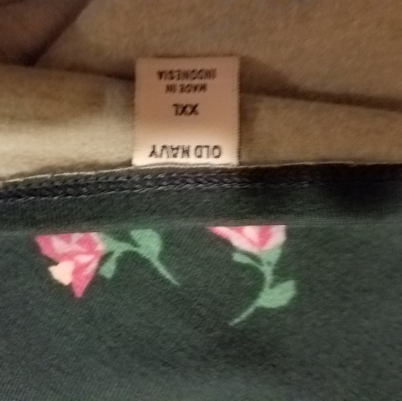 Old Navy Teal Floral Ponte Knit Fit & Flare Dress - Picture 6 of 7